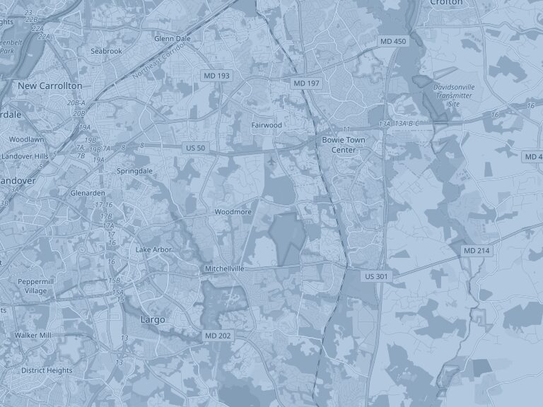 Map of Bowie, Maryland, part of the Trusted Transit service area