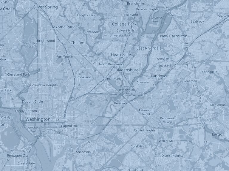 Map of Hyattsville, Maryland, part of the Trusted Transit service area